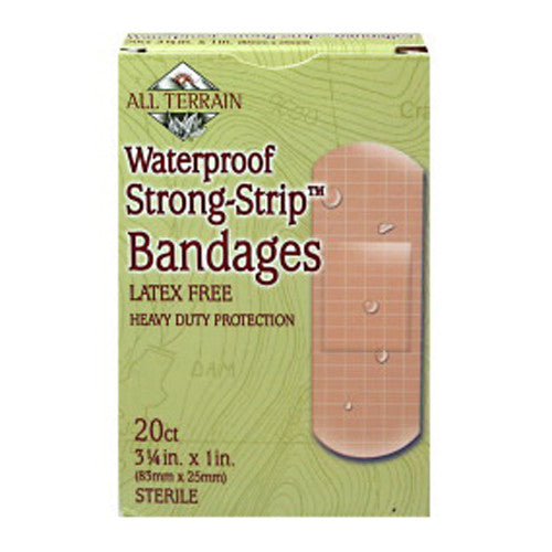 All Terrain Waterproof Strong Strip Bandages 1 Inch, Latex Free, 20 Ea